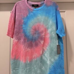 Unisex Blue Pink Tie Dye T-Shirt Large NWT
